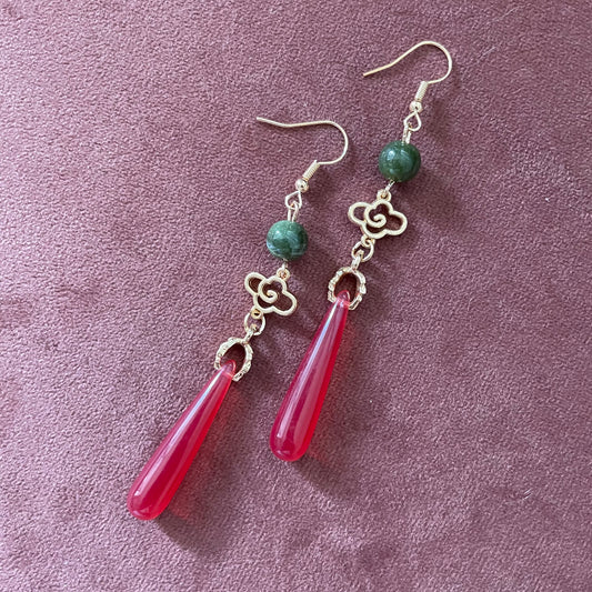 Aretes gota vino